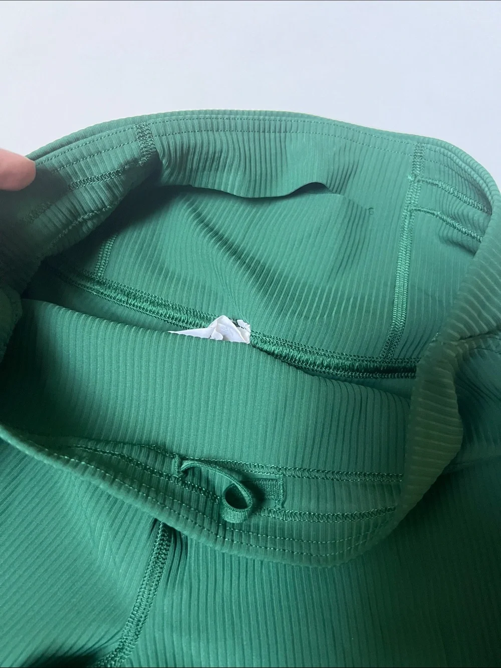 Lululemon High-Waist Green Ribbed Leggings